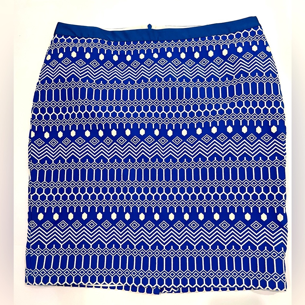 Boden Women's Geometric Embroidered Pencil Straight Skirt Size 14